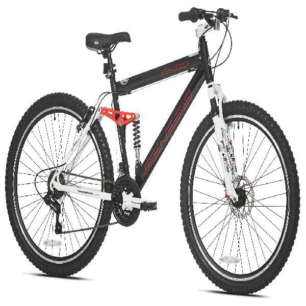 Men's Mountain Bike, Black Genesis 27.5" V2100 21 Speed Full Suspension Shimano