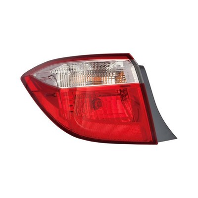 Tail Light Brake Lamp For 14-16 Toyota Corolla Left Side Outer Chrome Red Clear