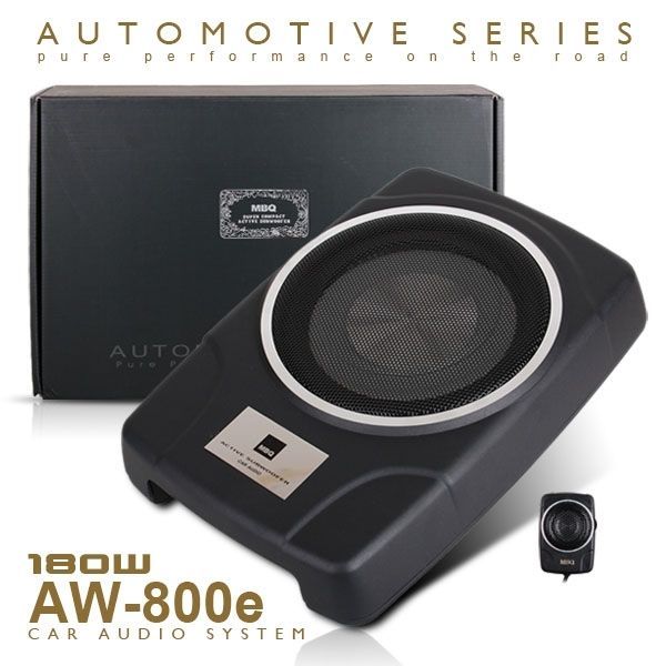 Subwoofer Auto Attivo Piatto Slim MBQ AW-800e 160W Car Hi Fi Stereo Audio linq