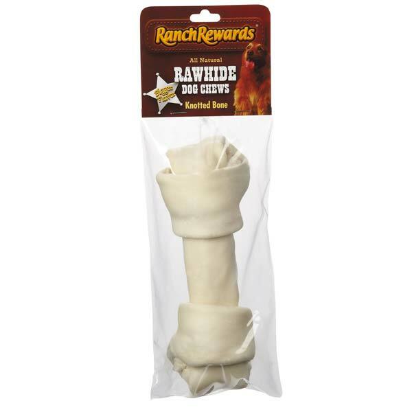Natural Rawhide Dog Bones Dental Treats Long Lasting Knotted Beef Chews 8" - 9"