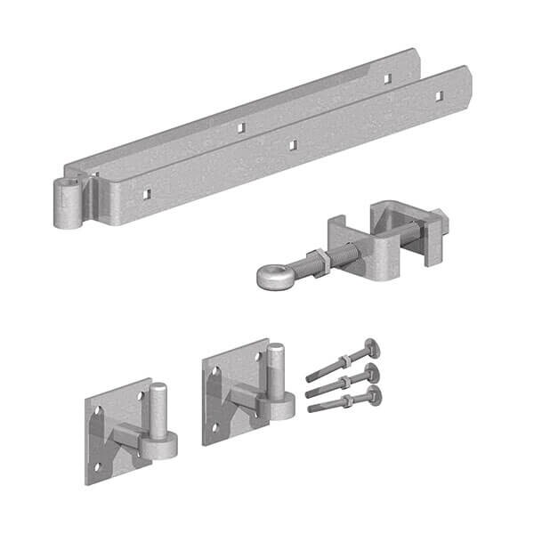 Field Gate Hinge Set Adjustable Farm Wooden 5 Bar Gate Band Galvanised
