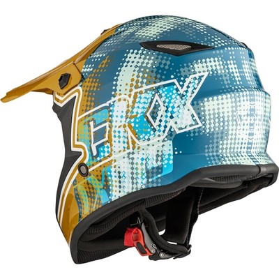 CKX Kids Gleam Gold/Glossy Teal Off-Road TX019Y Off-Road Helmet