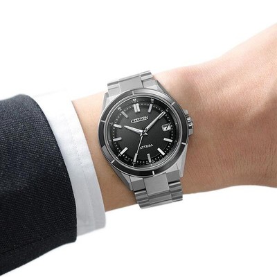 Pre-owned Citizen Attesa Act Line Cb3030-76e Black Eco-drive Titanium Men Watch In Box