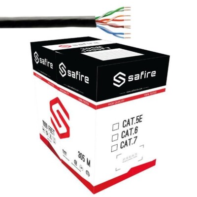 Matassa Cavo LAN 305 mt UTP cat. 5E per esterno nero resistente alle intemperie