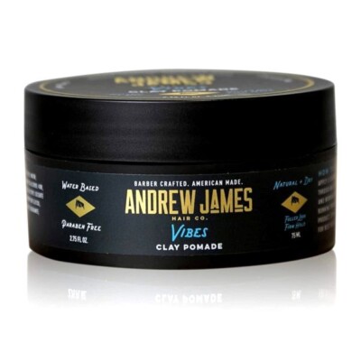 Andrew James Hair Co. Vibes Clay Pomade  2.75 fl oz 75 ML New