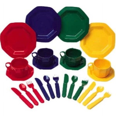 Learning Resources Play Dishes, 24 Piece Set, Ages 3+, Color