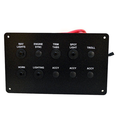 Boat Push To Reset Breaker Button Panel | 7 1/2 x 4 1/2 Inch