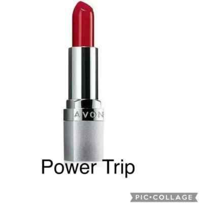 Avon Beyond Color Plumping Lipstick  POWER TRIP  New Cond in Box ~ FREE SHIPPING