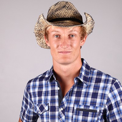 instantly fabulous - mens natural cowboy hat natural maize straw