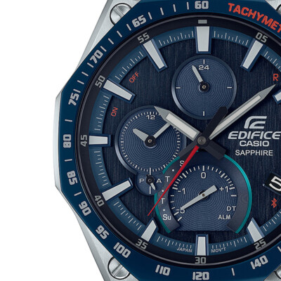 Pre-owned Casio Edifice Eqb-1100xydb-2ajf Blue Flat Bluetooth Men's Watch In Box
