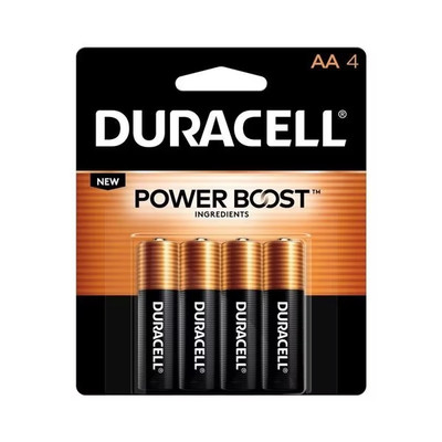 Duracell  Power Boost CopperTop Alkaline AA Batteries, 4/Pack