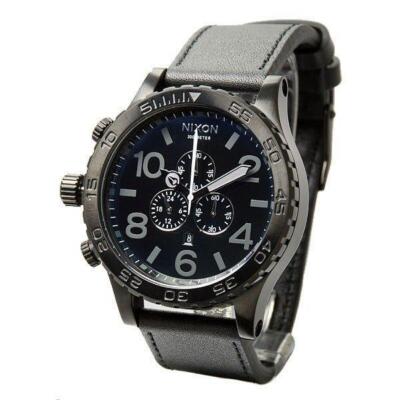 Pre-owned Nixon Watch 51-30 Chrono A124-001 All Black A124001