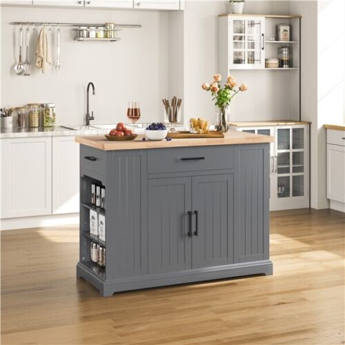 Kitchen Island Storage Cabinet on Hidden Wheels with 3 Kitchen Island Storage Cabinet on Hidden Wheels with 3