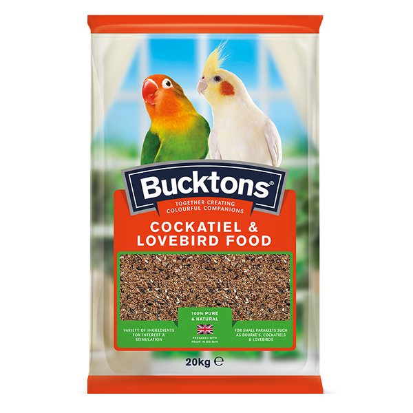 Bucktons Cockatiel & Lovebird Mix 20kg Small Seed Cage Bird Food