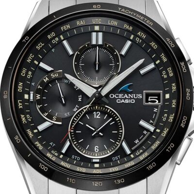 Pre-owned Casio Oceanus Ocw-t2600j-1ajf Black Bluetooth Radio Solar Men's Watch In Box