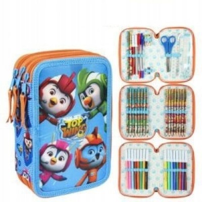 Top Wings Pencil Case with Equipment - 12.5x19.5x6.5cm