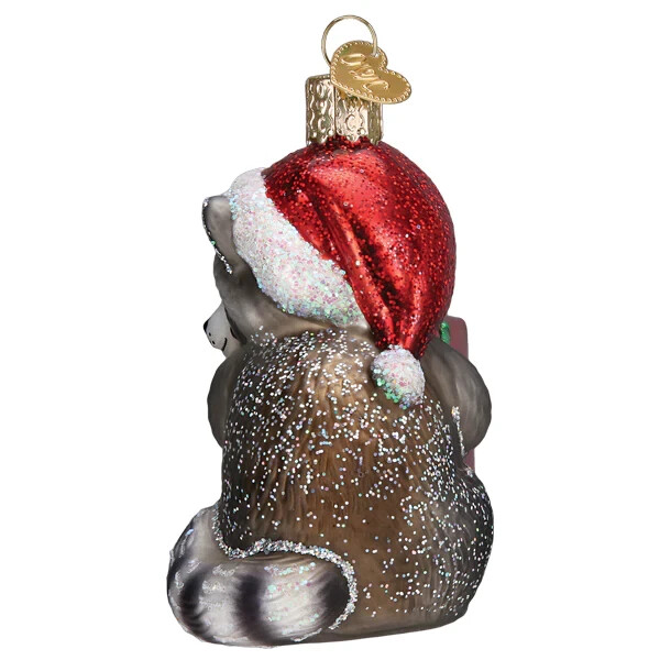 Old World Christmas CHRISTMAS BANDIT RACCOON (12678) Glass Ornament w/OWC Box