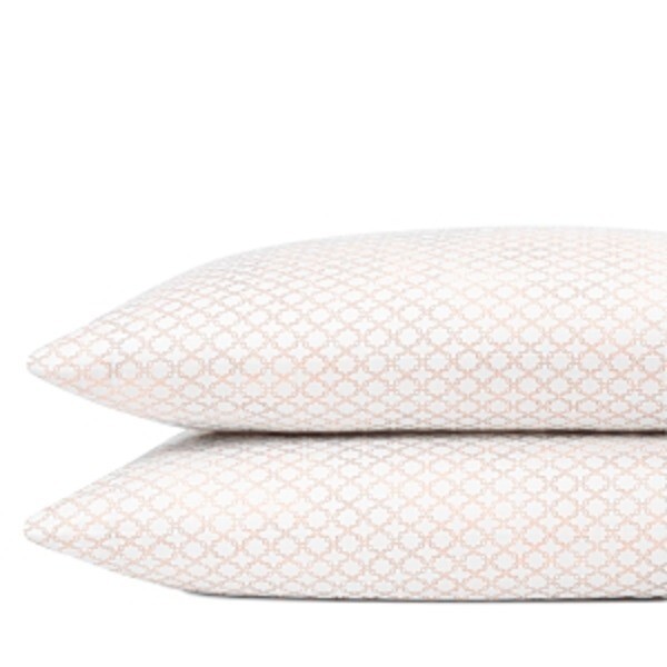 Sky Trellis Standard Pillowcases 20in x 28in Pastel Pink Geometric Design 2Pc - Picture 1 of 15