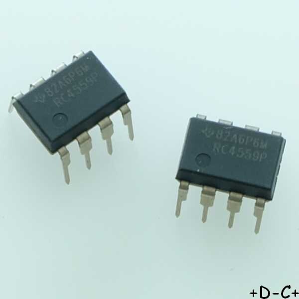 Rc4559p Dual High-Performance Operational Amplifier Dip-8 Texas Rohs (Lot De 2)