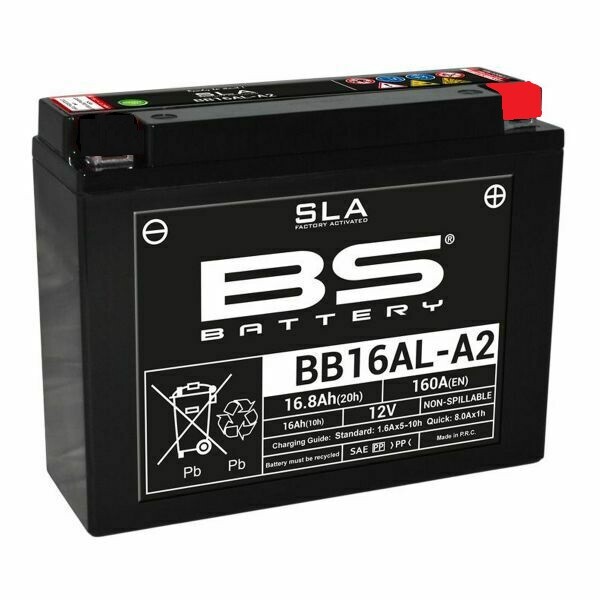 Batteria Bs Battery Sla Bb16al-A2 160 Cca Uguale Yuasa Yb16al-A2 Per Moto E Max 