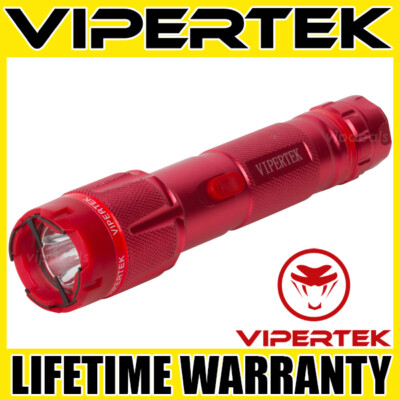 VIPERTEK Stun Gun VTS-T03 RED 500 BV Metal Rechargeable LED Flashlight