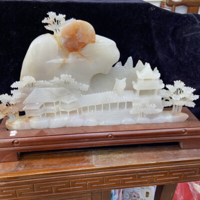 18.9lb Natural Crystal.hetian jade.Hand-carved.Exquisite landscape Decoration