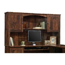 Sauder Harbor View Corner Computer Desk Hutch, Curado Wood 