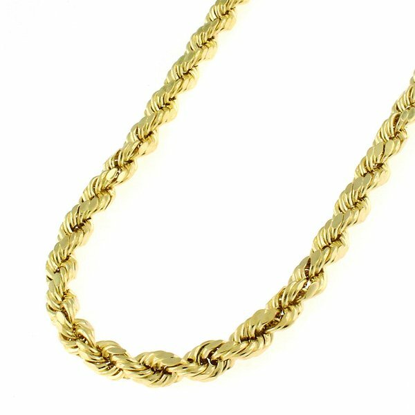 Pre-owned Ndg 10k Real Yellow Gold 3mm Diamond Cut Rope Chain Necklace Lobster Clasp 16 - 32