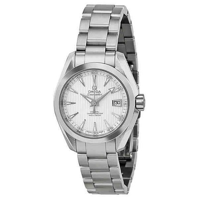 Женские часы Omega Seamaster Aqua Terra с тик-опаловым серебряным циферблатом