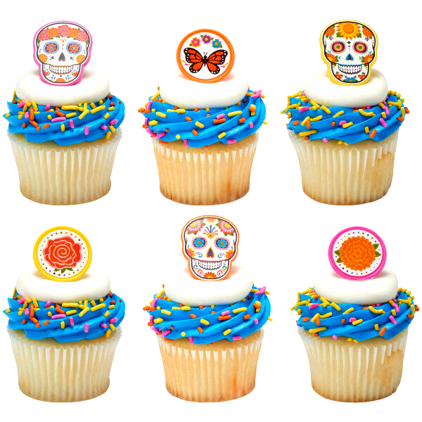 Skeleton Dia De Los Muertos Cupcake Rings Day Of The Dead