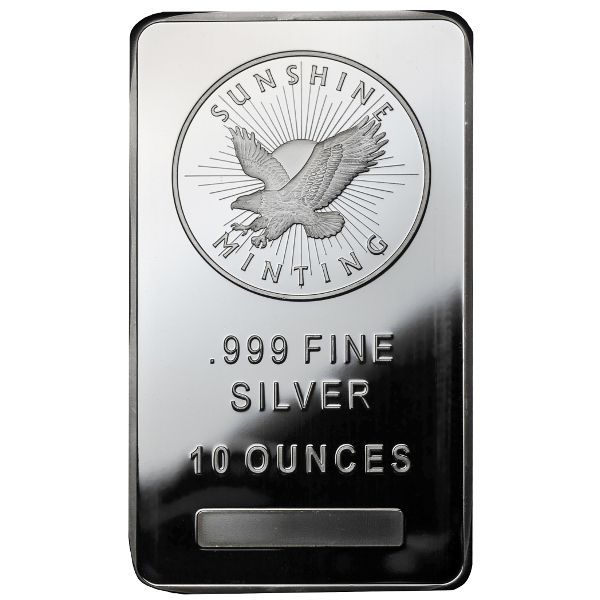 10 Oz Sunshine Silver Bar (New, Mintmark Si)