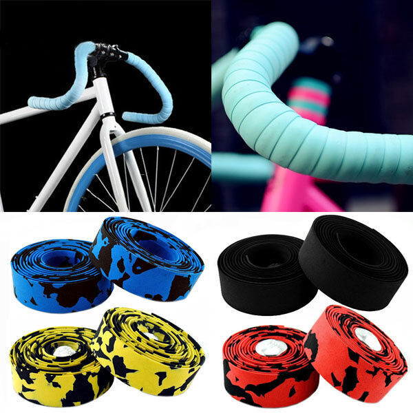 Handlebar Tape Bicycle Road Cycling Bike Cork Grip Wrap Ribbon Tape Bar Plug US-