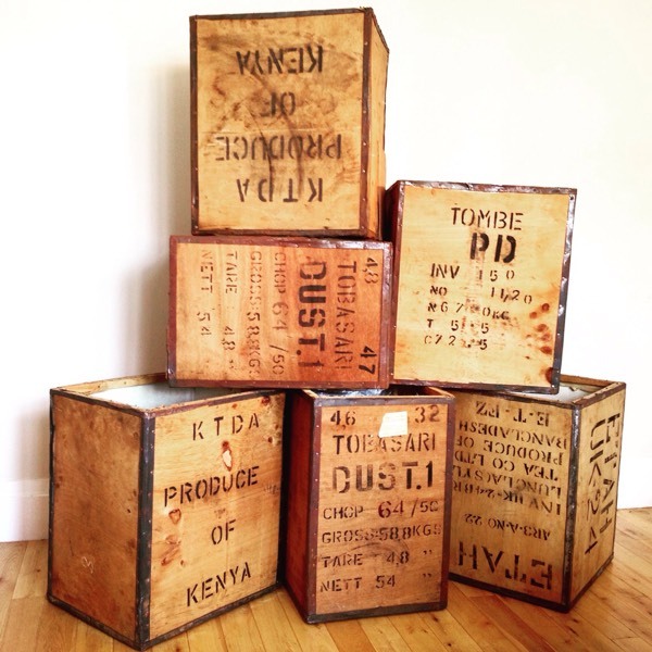 1987 Tea Chest / Crate / Box. Ideal Vintage Retail Display / Upcycle
