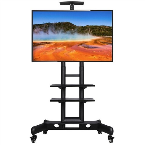 Rolling Tv Cart With Mount&wheels For 32" To 75" Lcd/led Fla
