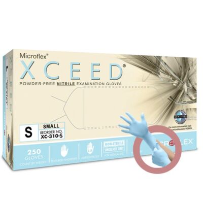 Microflex XCEED Nitrile Exam Gloves: SMALL 250/bx