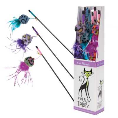 Savvy Tabby Tickle Teasers Cat Toy Display, 12 pc