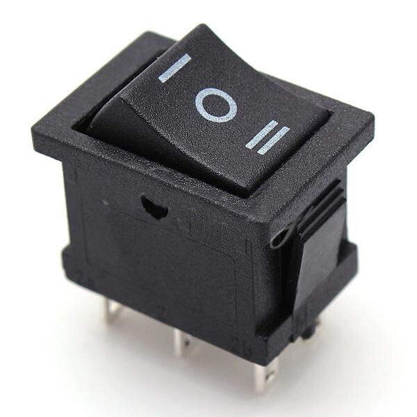 IndusTec Rocker Switch 6 - pin DPDT 3 Pos 10A 125 V  Maintained 12V 24V Polatity