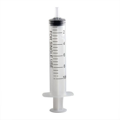 10 Syringe Luer Slip Tip 10mL Liquid Clear Plastic Sterile Medical/Animal Feeder