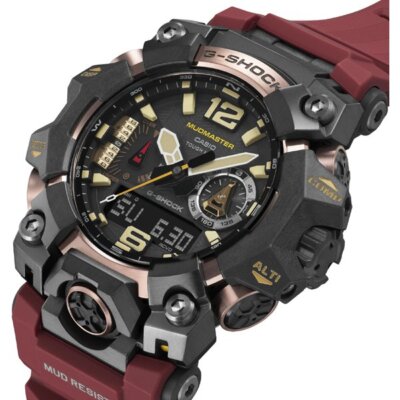 Pre-owned Casio G-shock Master Of Mudmaster Gwg-b1000-1a4jf Bluetooth-equipped Red