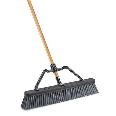 Libman Push Broom 24 in Heavy Duty Hardwood Bristle 60 in Wood Handle Rough Surf
