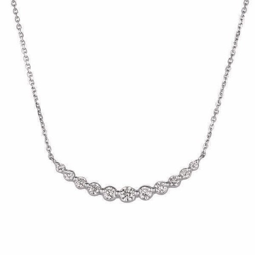 Pre-owned Morris 0.75 Carat Natural Diamond Necklace 14k White Gold Si 18 Inches Chain