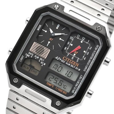 Pre-owned Citizen Collection Record Label Thermo Sensor Jg2126-69e Unisex Watch In Box