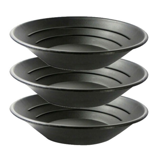 Special Deal 3-Pack  of 10" PANNING GOLD PAN - BLACK
