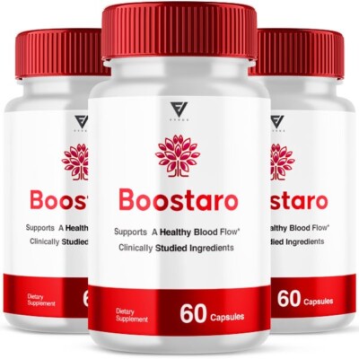 (3 Pack) Boostaro Advanced Male Testoterone Supplement Capsules (180 Capsules)