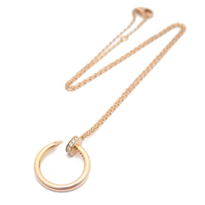 CARTIER JUSTE UN CLOU NECKLACE DIAMOND 18K ROSE GOLD L 41CM