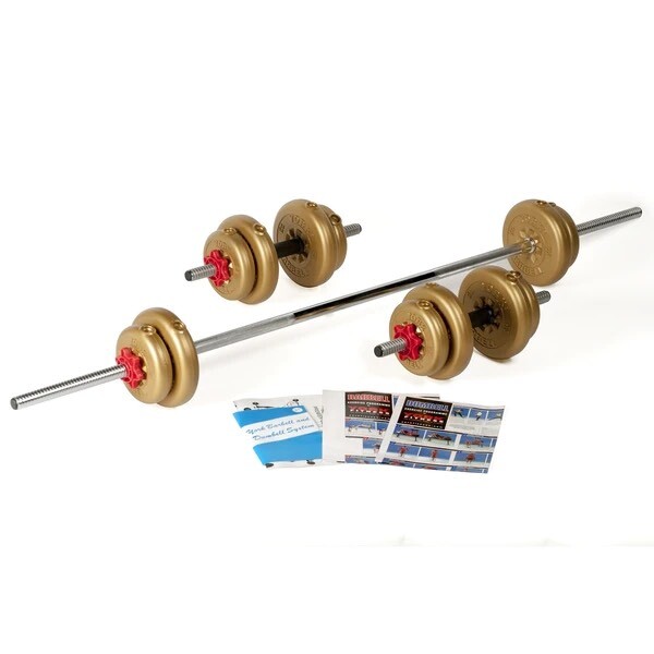 York Fitness 25 KG Vinyl Spinlock Barbell Dumbbell Set in Norwich, Norfolk Gumtree