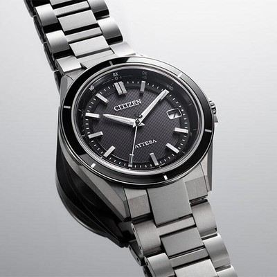 Pre-owned Citizen Attesa Act Line Cb3030-76e Black Eco-drive Titanium Men Watch In Box