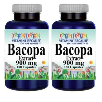 Экстракт бакопы 900 мг 2x180 капсул Bacopa Monnieria от Vitamins Потому что