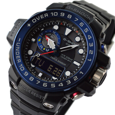 Pre-owned Casio G-shock Gulfmaster Gwn-1000b-1bjf Triple Sensor Ver3 Solar Men Watch Japan