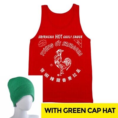 Sriracha Bottle With Hat  costume halloween Red Tank Top